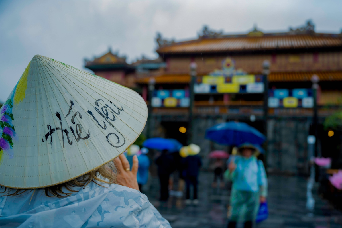 Rainy weather over the Imperial City of Hue in September